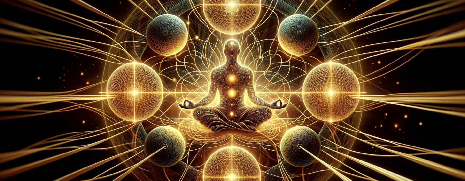 Éveil Spirituel – Spirales dorées et argentées fusionnant dans une lumière blanche, représentation fractale des fréquences sacrées – La Connexion Absolue